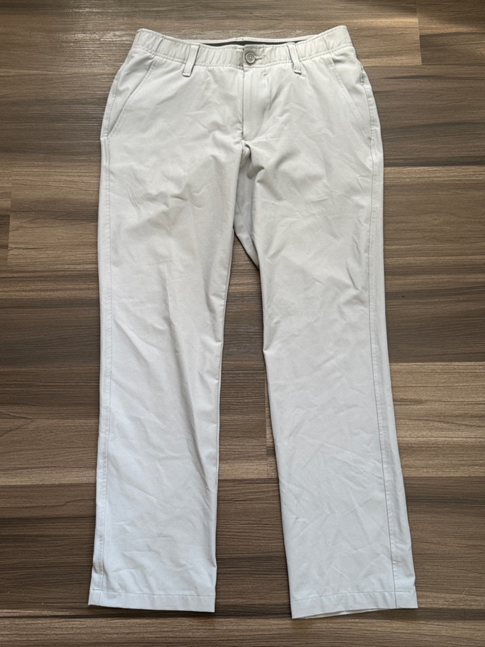 Men's Light Gray Stretch Under Armour Pants - Slim Comfort Fit